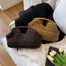 Half-Moon Beach Straw Handbag