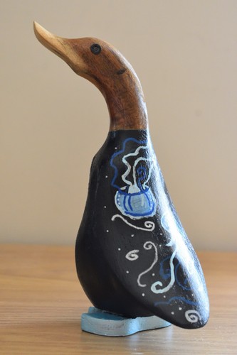 Hand painted bamboo - painted, duck