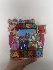 Personalised Super Mario Inspired Birthday Cake Topper any Name and Age