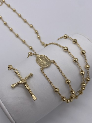 9ct yellow gold rosary - gold, bead