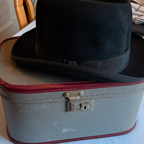 Vintage black bowler - vintage, size