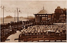Eastbourne Postcard C1920 Real Photo Bandstand Deck Chairs Pier Music Gardens
