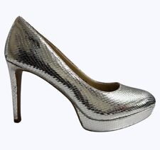 BNWT M&S Metallic Silver Snake Skin Stiletto High Heel Court Shoes-Various Sizes