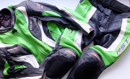 Rst motorcycle green leathers - motorcycle,