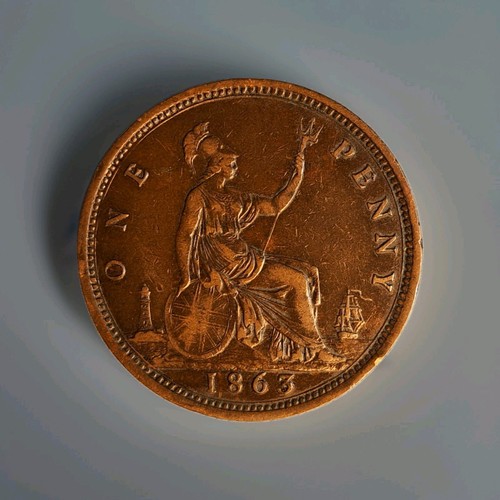 1863 victoria penny vf - penny,