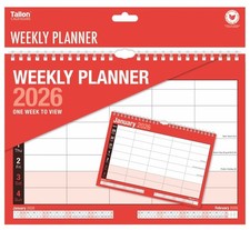 2026 Weekly Planner Calendar 5 Column Week to View Wall Hanging Spiral Organiser