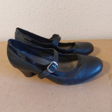 Foot Glove Ladies Leather Black Court Shoes Smart Wide Fit Heel Size UK 5. Used 