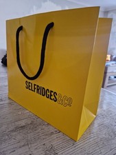 Selfridges Yellow  Carrier Bag Small Gift Bag 24 cm x 22 cm x 10 cm