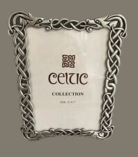 Celtic Collection Dragon Picture Frame Knotwork Silver Metal Polished Pewter