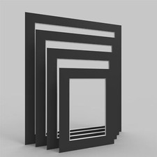 Black Picture Photo Frame Mounts Bevel Cut Mount pack of 4, 8, 12 and 24