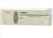 ISLE  OF  MAN  BANKING  UNUSED  CHEQUE  19--  RAMSEY