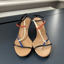 Zara Strappy Heel Shoe Womens UK 6 Open Toe Stiletto Black Blue White