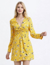 Zara Yellow Floral Dress Size