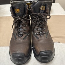 Men’s Solemate Vibram Soles Brown Steel Toe Caps Safety Boots Size 10 EU 44