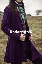 New Merton men s velvet frock Coat 100% velvet