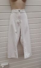 WHITE DENIM TROUSERS,CROPPED