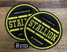 1x 8cm Fabric Stallion Bridle Disc Choose Embroidery Colour