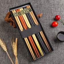 Wooden Japanese Reusable Chopsticks Set Natural Beech Chinese Chopsticks 5 Pairs