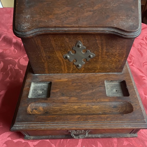 Oak wooden writing box with - writing,