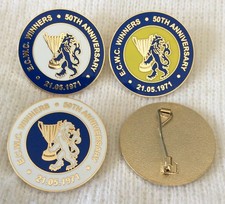LAST SET 3 CHELSEA BADGES WITH PIN FASTENING MARKING 50TH ANNIVERSARY ECWC 1971