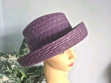 HatBox Purple Straw Ladies