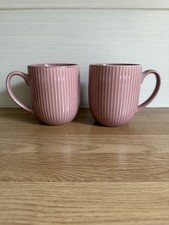 M&S Pink Ridged Coffee/Tea Mugs x2