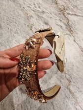 Swarovski Jewel Crystal Headband Pink Mink Peach Brown Party Christmas New W Tag