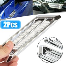 Pair of Chrome Auto Car Air Flow Fender Side Vent Decoration Sticker Accessories