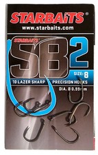Starbaits SB2 Lazer Sharp Fishing Hooks 10 Pack Size 8 Wide Gape Micro Barb Hook