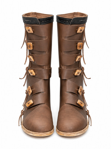 Medieval leather viking boots - viking,