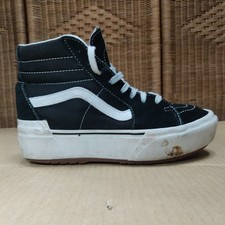 Vans Sk8-Hi Classic women Black  Athletic platform Suede Skate Shoes size UK 7.5