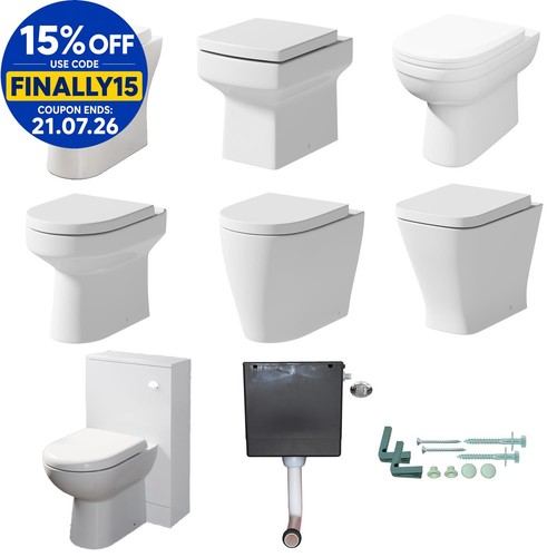 Back wall toilet btw pan - back, wc