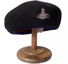 V W beret hat cap Black orb