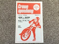 * CREWE v RAYLEIGH 17/5/71 unmarked speedway programme
