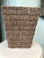 VINTAGE/RETRO WICKER WASTE BASKET / BIN  11” X  8” TAPERING TO 6” AT BOTTOM