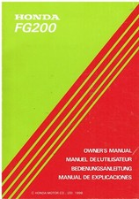 HONDA FG200 ROTAVATOR ORIGINAL 1998 OWNERS INSTRUCTION & MAINTENANCE MANUAL