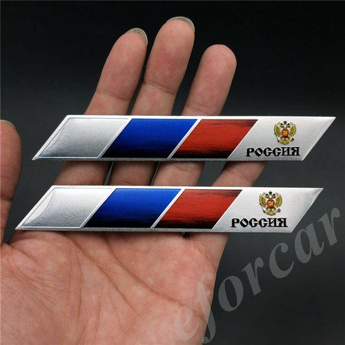 2pcs metal russia russian - russia, flag