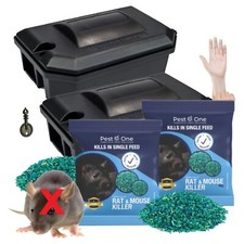 RAT POISON KILLER Box Station Bait Block Killer UPTO 75% STRONGER - ( 2 BOXES )