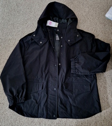 Ladies black hood cinch parka - ladies,