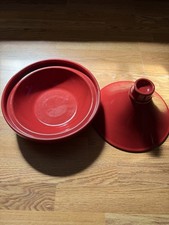 Moroccan Style Tagine Large Red Traditional Lidded Cooking Pot 11” 