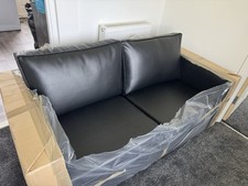 Black leather sofa