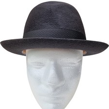 Dunn & Co Bowler Hat Women's Size 56 Black Felt Vintage Classic