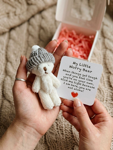 Cute little worry bear - worry, teddy