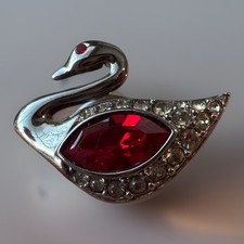 Swarovski Swan Bird Tie Pin