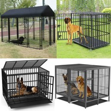 Super-Jumbo & Tall Dog Crate Pet Cage Strong Anti-chew Steel Training Playpen UK