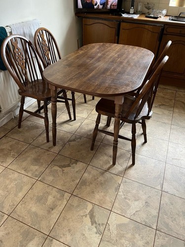 Dining table and chairs - table,