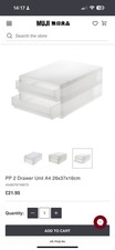 Muji Stackable PP 2 Double Drawer Unit  Box A4 Transparent Plastic