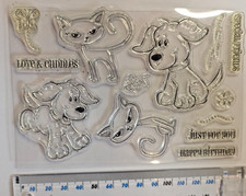 Silicone Clear Stamps - Birthday - Dogs Cats Pets Cuddles Just for you USED
