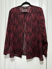 Berkertex Petite Chiffon Overtop, Black, Red, Sparkle, Size 20. Christmas, Party