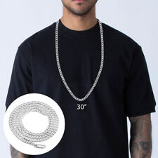 925 Sterling Silver Plated 6MM Curb Cuban Link Chain 30” Long Mens Necklace Gift
